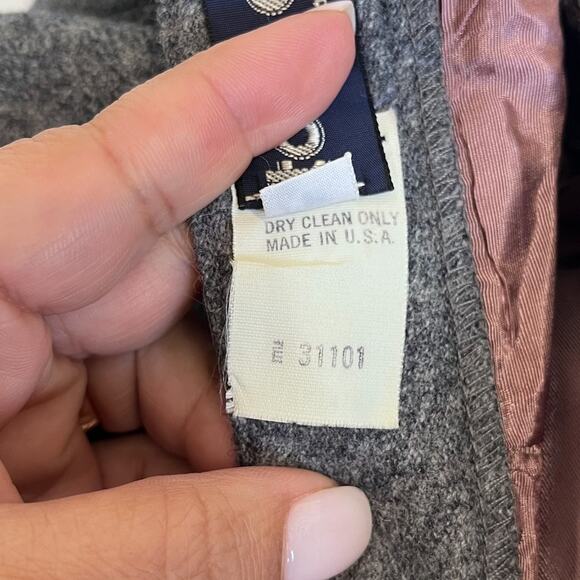 Vintage Old Money Dark Academia Wool Womens Pants Size 12 Gray Preppy Ivy League - Picture 5 of 5